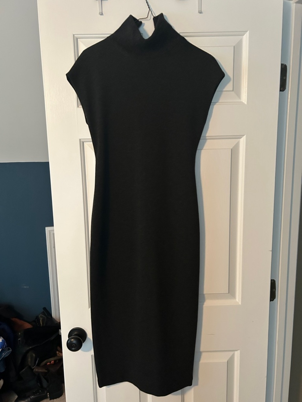 Theory charcoal gray Sleeveless Midi Mock-Neck Dress